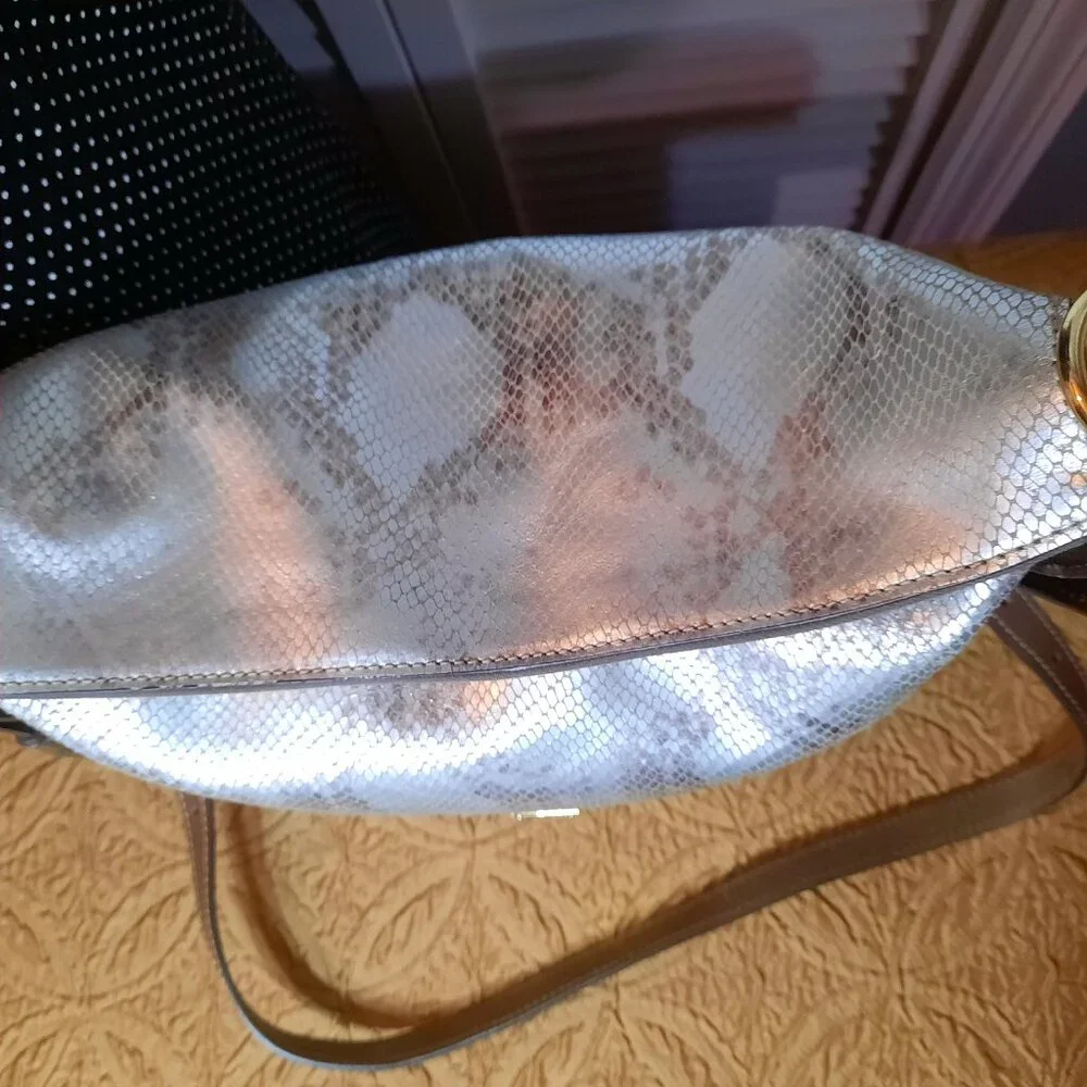 Dooney & Bourke Leather Python Print Hobo